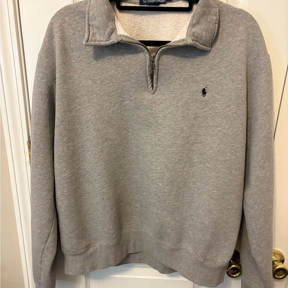 Polo Ralph Lauren Quarter Zip Pullover Men’s XL Gray Fleece Lined